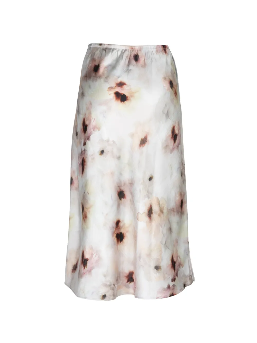 Vince Watercolour midi-rok met bloemenprint Wit