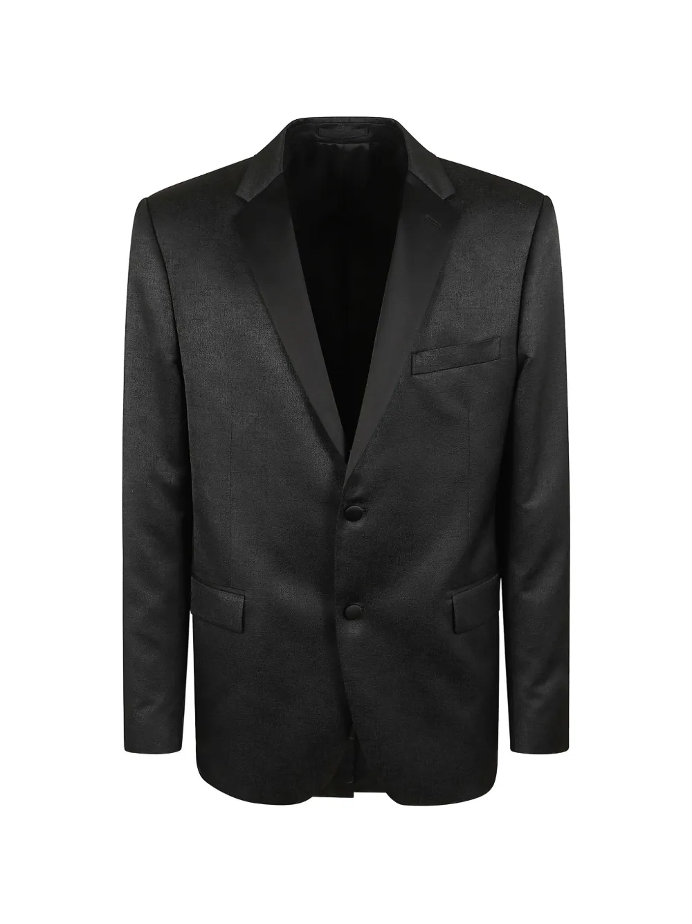 Lardini satin-lapel linen jacket - Nero
