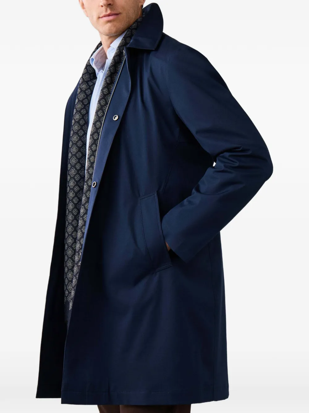 Hackett London Sloane Mac regenjas Blauw