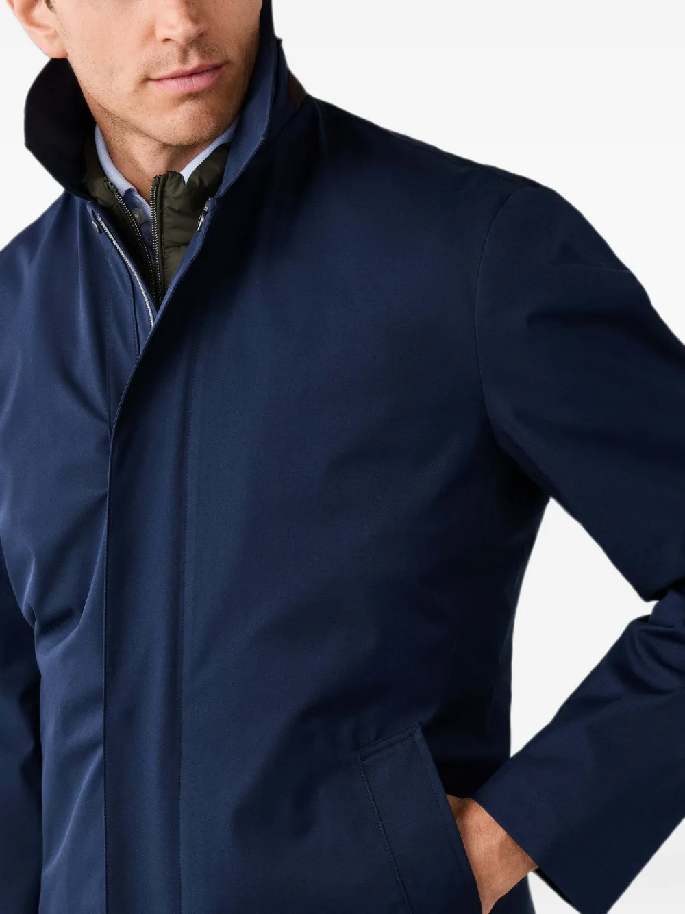 Hackett London Sloane Mac regenjas Blauw