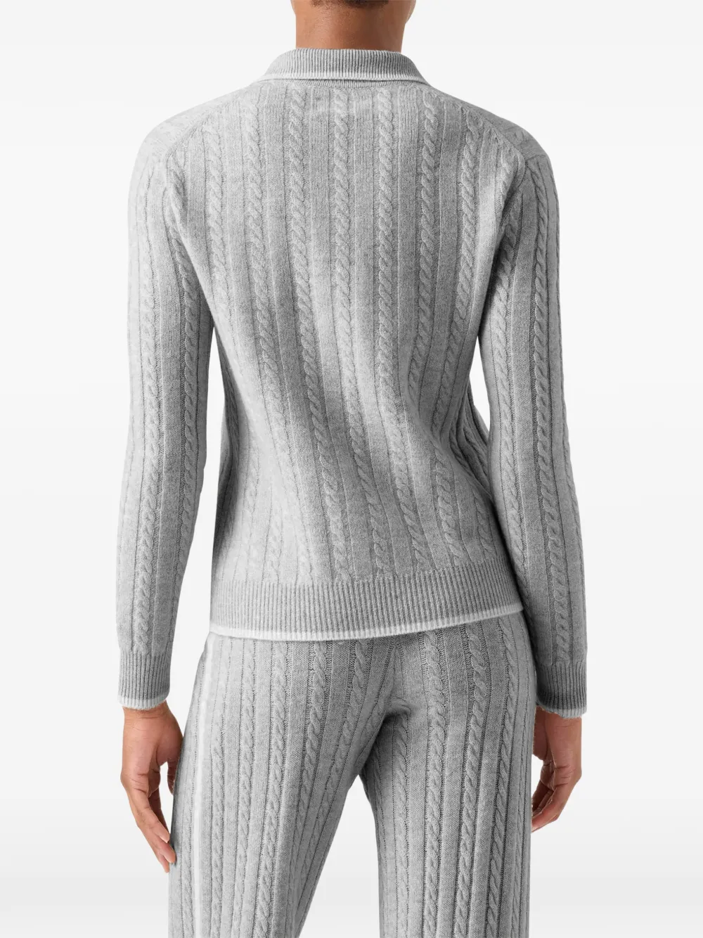 MC2 Saint Barth Clichy wool polo collar knit with pointelle-stitch Grijs