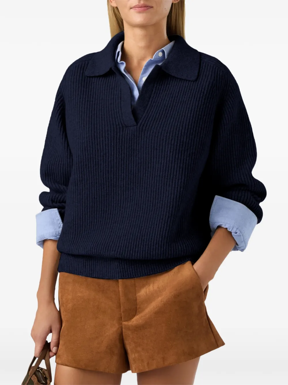 MC2 Saint Barth Yaoni wool polo collar knit Blauw
