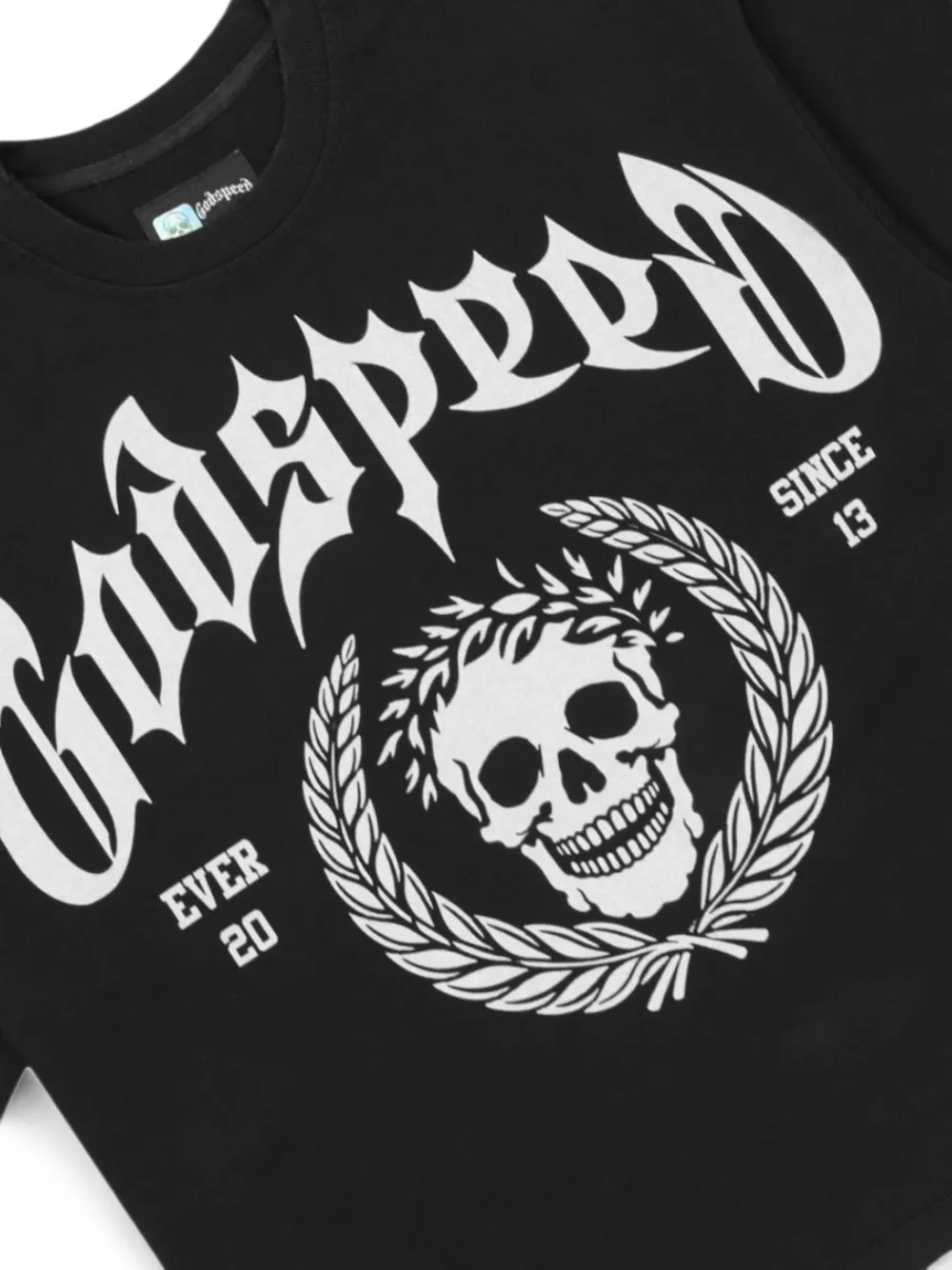 GODSPEED Victor Crest T-shirt met grafische print Zwart