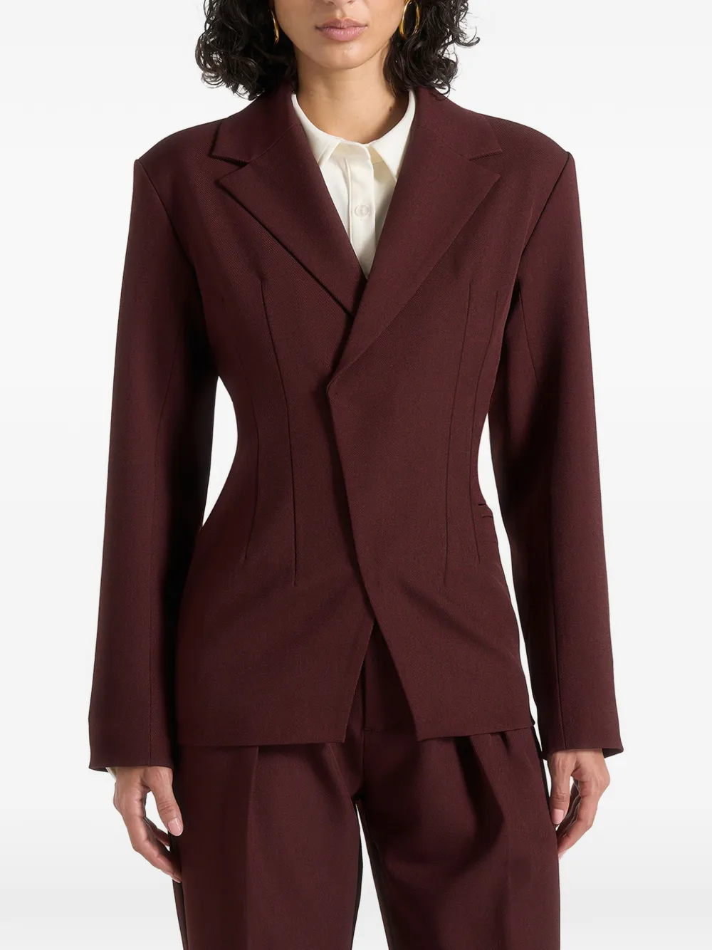 Manière De Voir Beatrice getailleerde blazer Rood