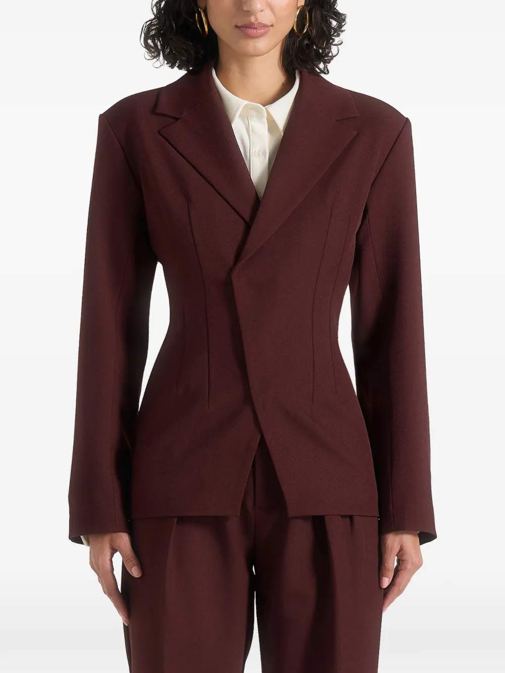 Manière De Voir Beatrice getailleerde blazer Rood