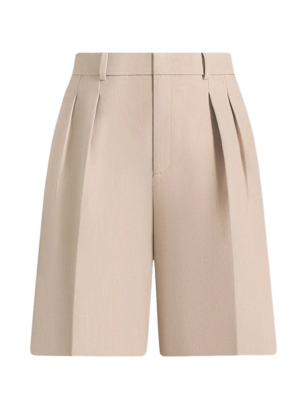 Manière De Voir Lorette in beige tailored twin pleat shorts - Nude