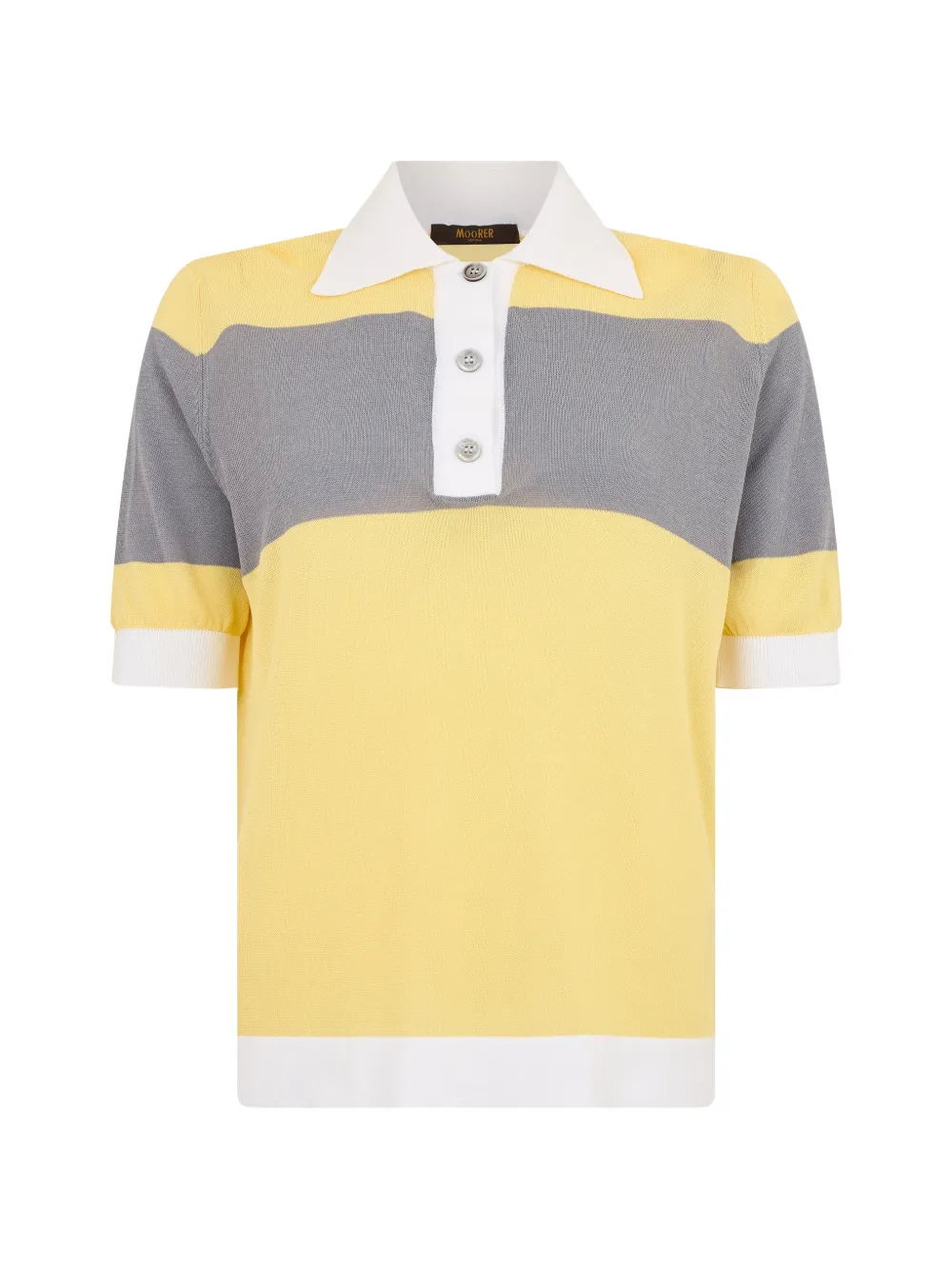 Moorer striped short-sleeve polo shirt - Giallo