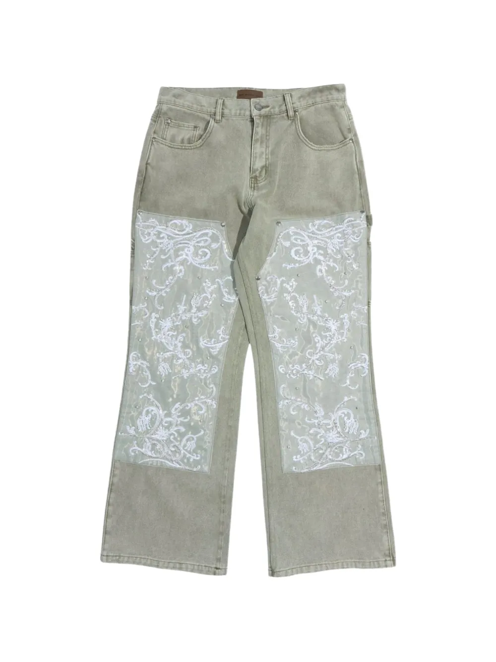 BIRTH OF ROYAL CHILD belt-loops jeans - Verde