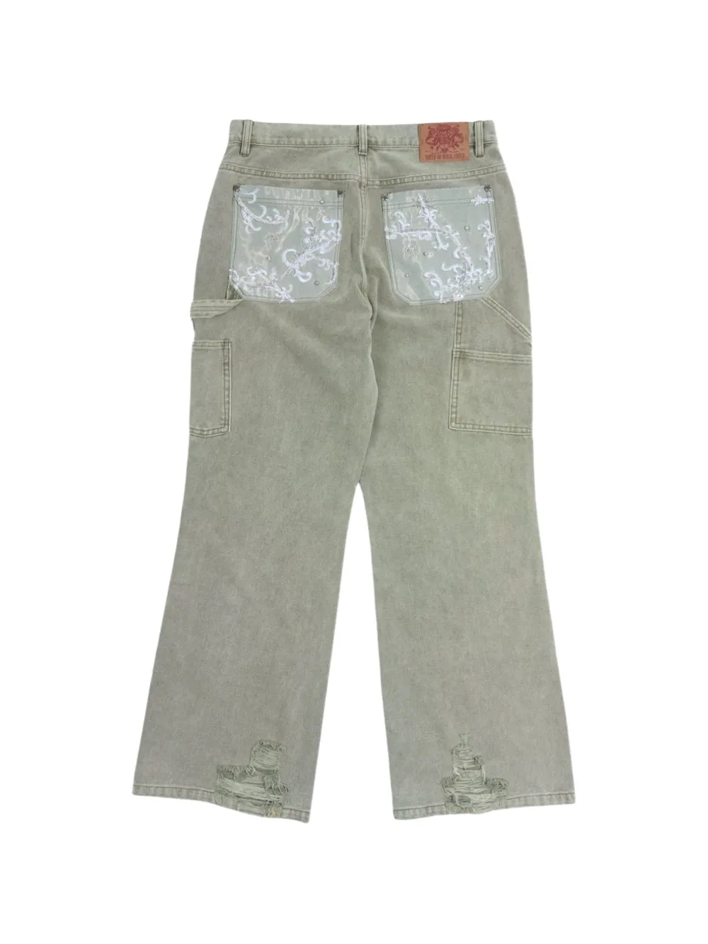 BIRTH OF ROYAL CHILD Jeans met riemlussen Groen