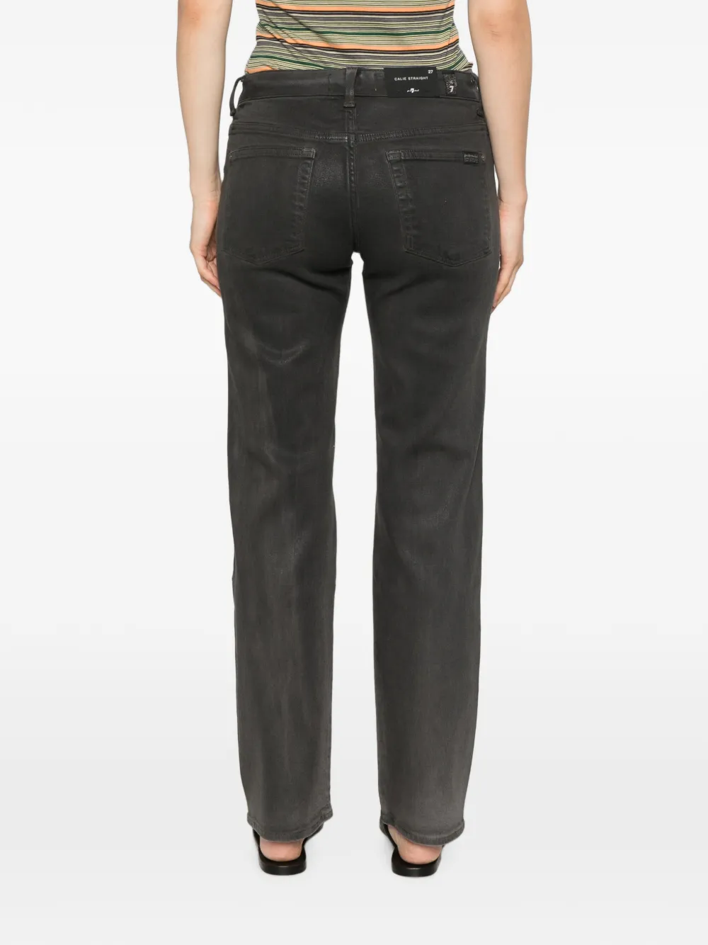 7 For All Mankind Calie straight jeans met logopatch Grijs