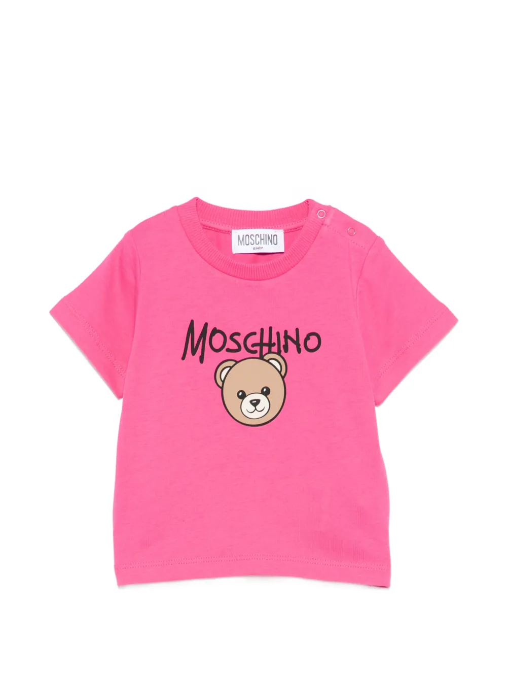 Moschino Kids Teddy Bear logo-print T-shirt - Rosa