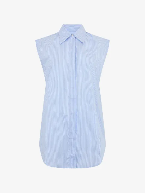 Moorer striped sleeveless shirt