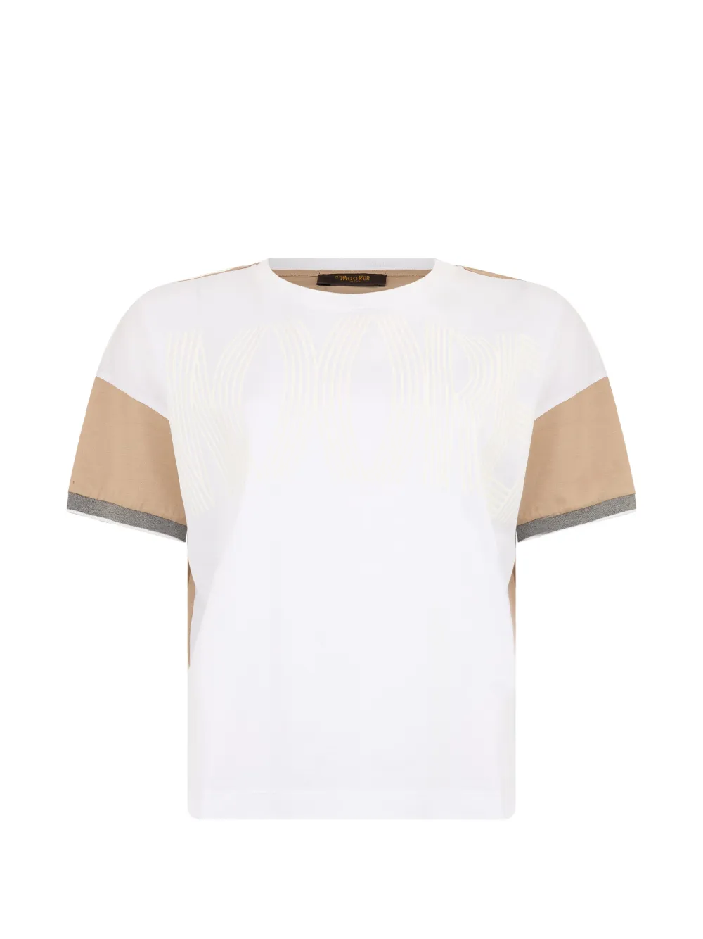 Moorer logo-print panelled T-shirt - Bianco