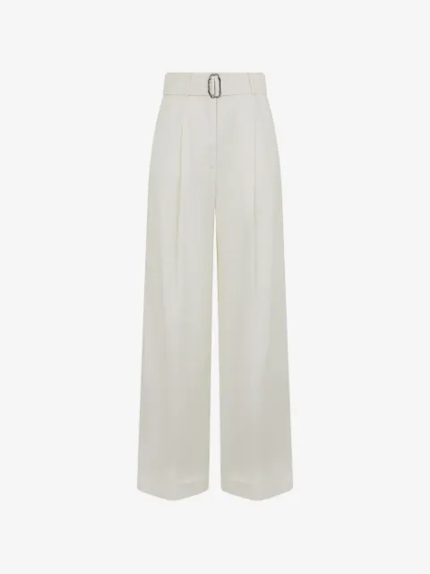 Moorer pantalon ample à taille-haute
