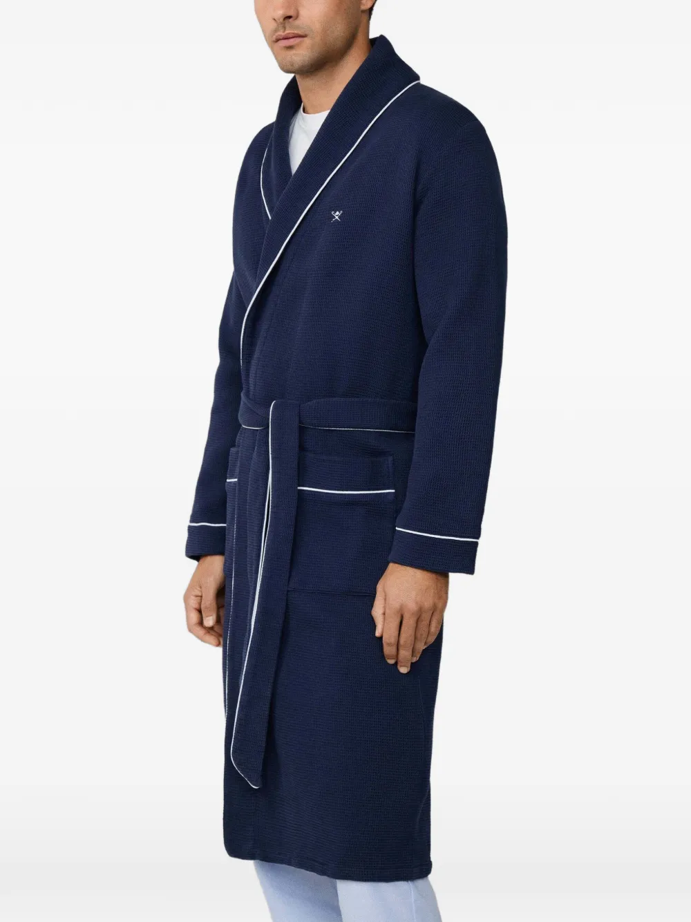 Hackett London Badjas met borduurwerk Blauw