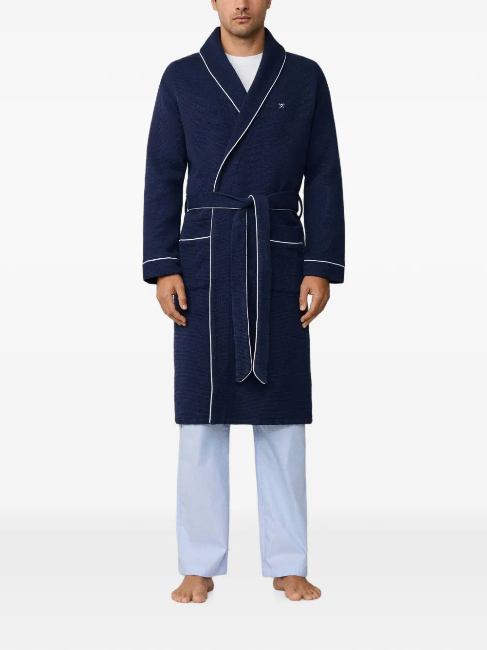 Hackett London Badjas met borduurwerk Blauw