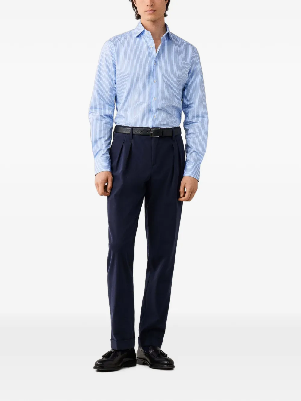 Hackett London Overhemd met brede strepen Blauw