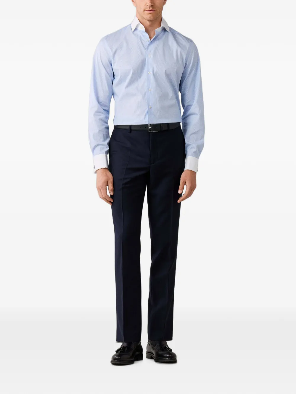Hackett London T-shirt met fijne strepen Blauw