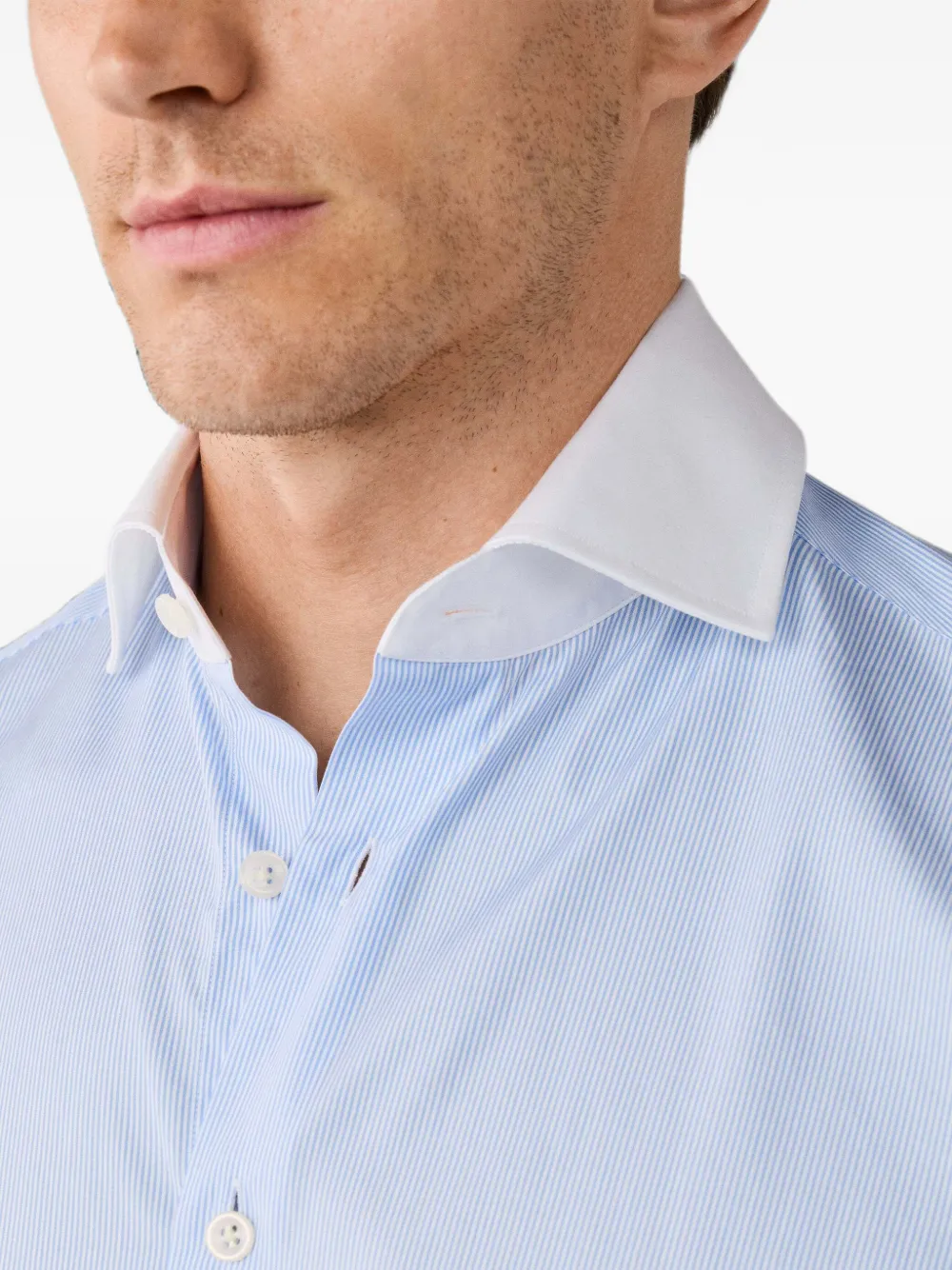 Hackett London T-shirt met fijne strepen Blauw