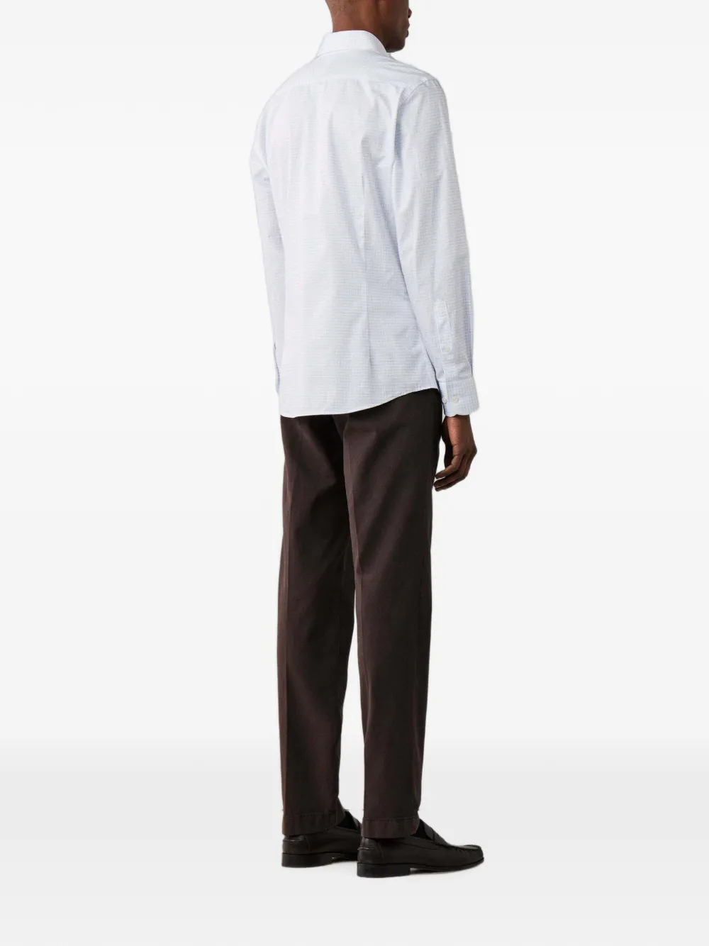 Hackett London Geruit overhemd Wit