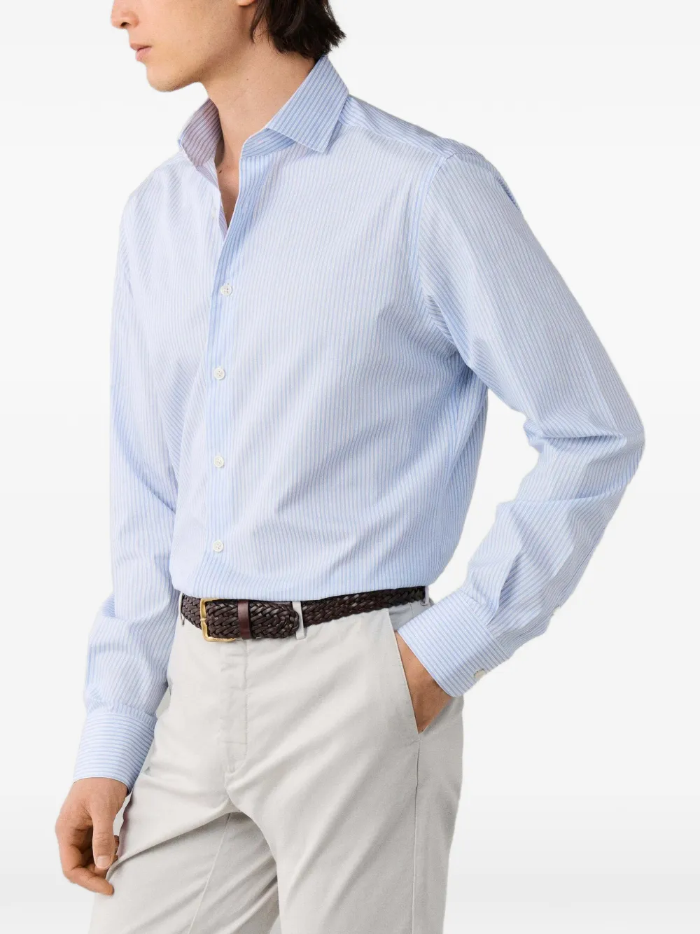 Hackett London Gestreept overhemd Wit