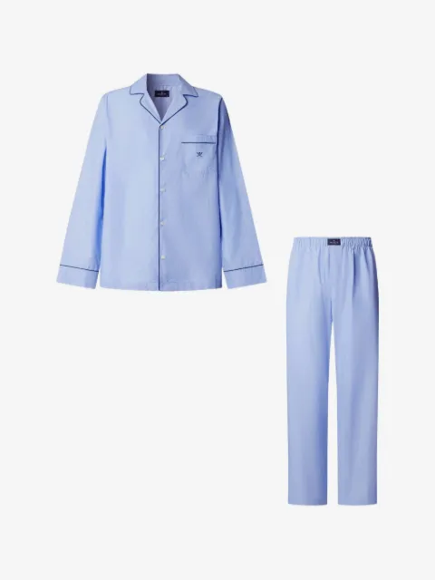 Hackett London logo-embroidered piped pajamas set