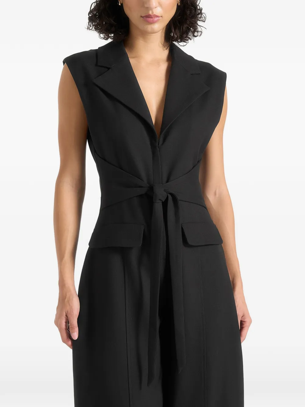 Manière De Voir Uma jumpsuit met gestrikte taille Zwart