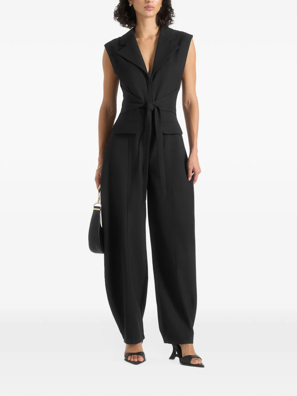 Manière De Voir Uma jumpsuit met gestrikte taille Zwart