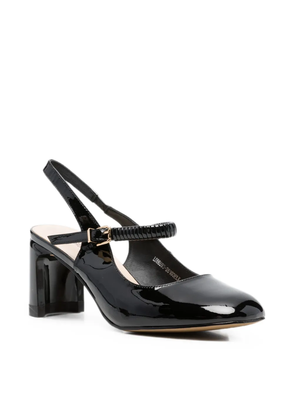 LINDA BAUMANN patent slingback pumps Zwart