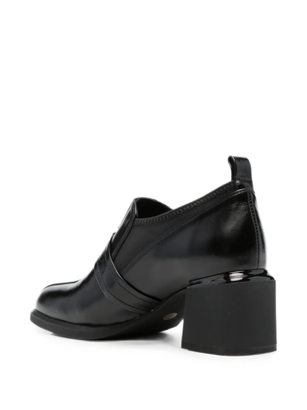LINDA BAUMANN logo-plaque block-heel pumps Zwart