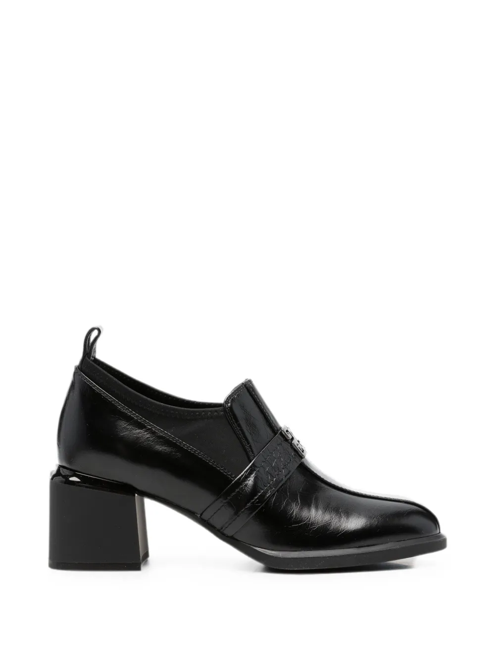 LINDA BAUMANN logo-plaque block-heel pumps Zwart