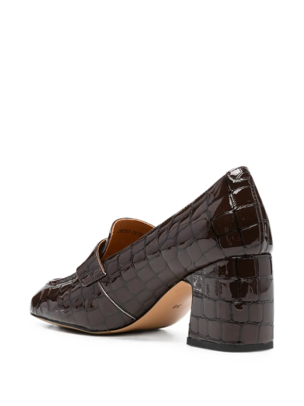 LINDA BAUMANN croc-effect block-heel loafers Bruin