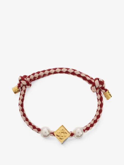 Casablanca bracelet à ornements en perle tressé