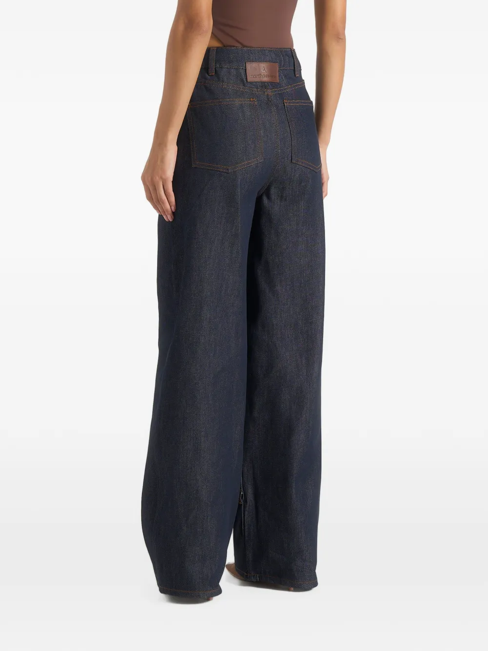 Manière De Voir Faye denim jeans met wijde pijpen en strikken Blauw