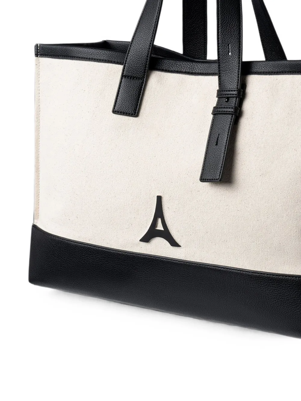 Manière De Voir Romane canvas shopper met beige zwart Eiffel-detail