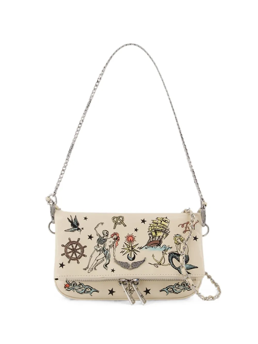Zadig & Voltaire Rock Nano Tattoo Crossbody In Neutral