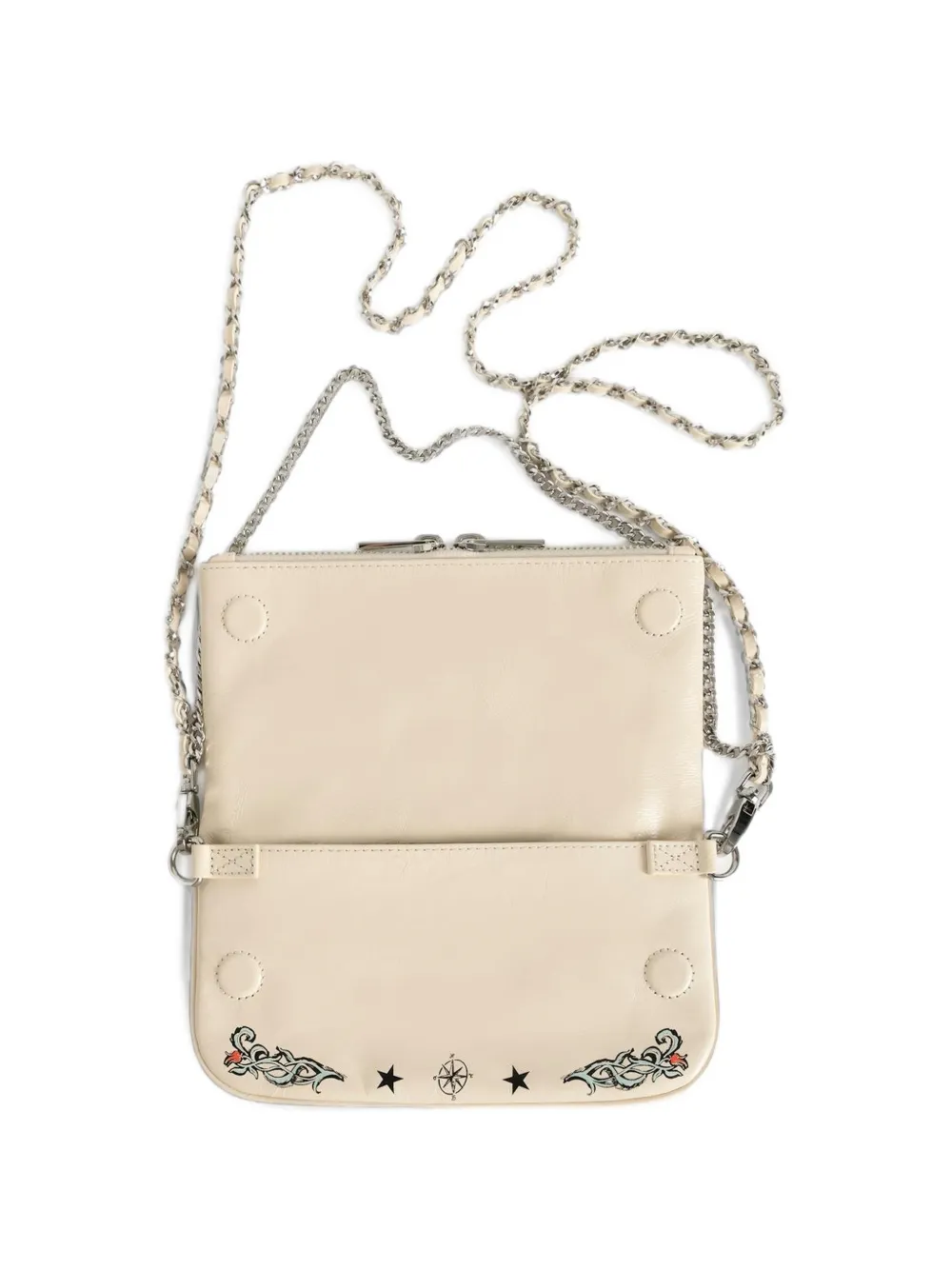 Zadig&Voltaire Rock mini-clutch met tatoeage Beige