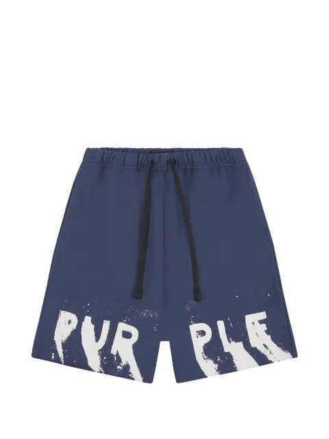 Purple Brand Painted Wordmark drawstring shorts