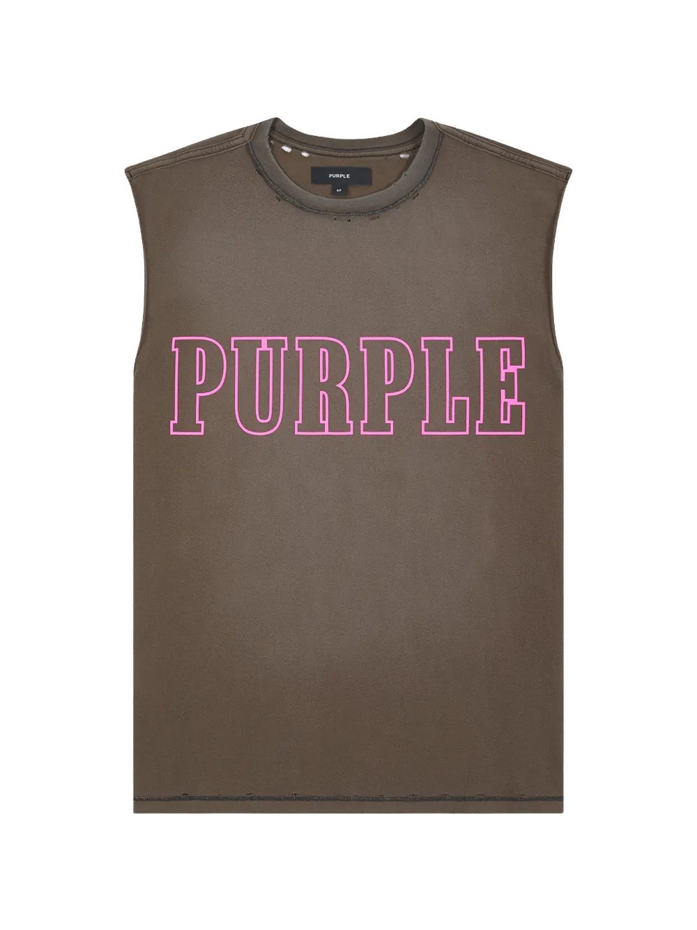 Purple Brand Slab Outline logo-print tank top - Marrone