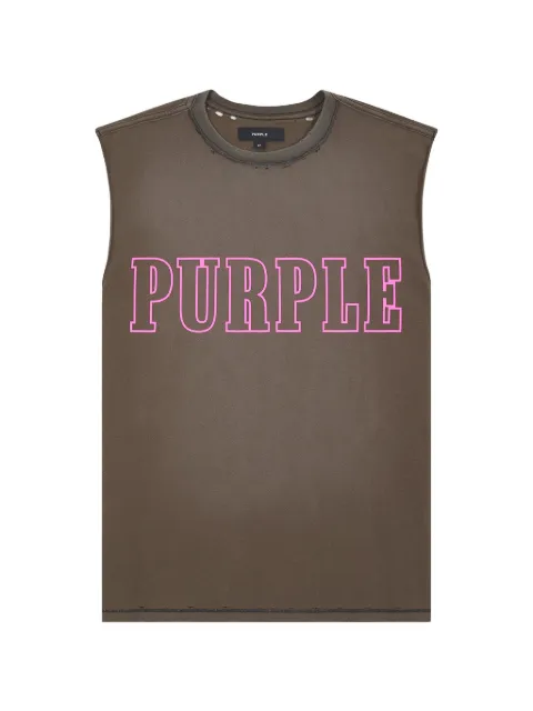 Purple Brand Slab Outline logo-print tank top