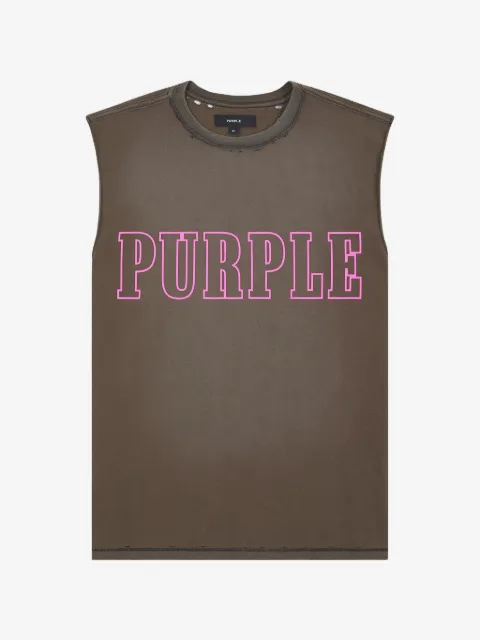 Purple Brand Slab Outline logo-print tank top