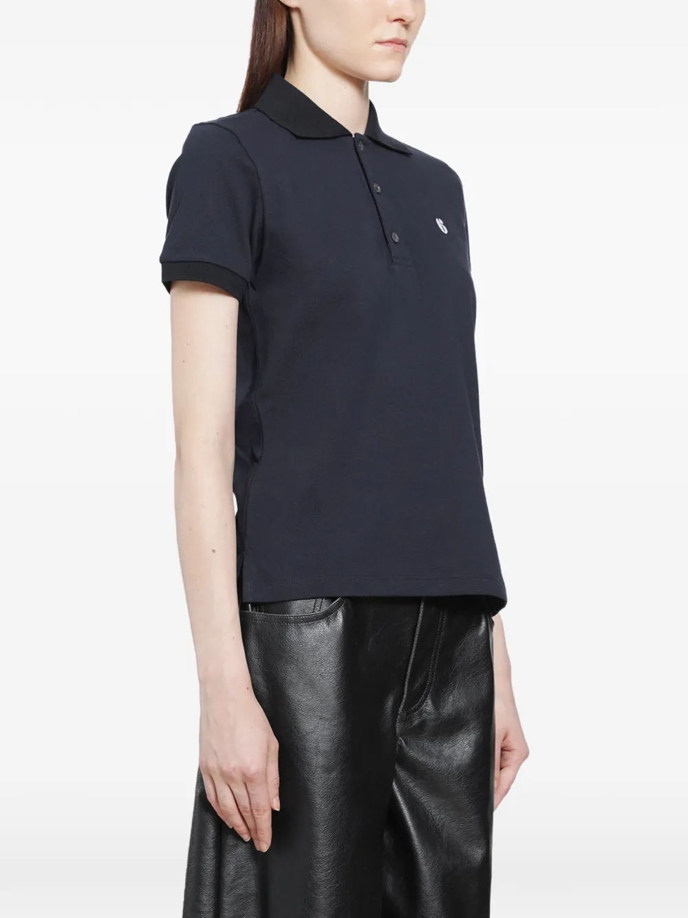 MM6 Maison Margiela logo-print short-sleeve polo shirt Zwart
