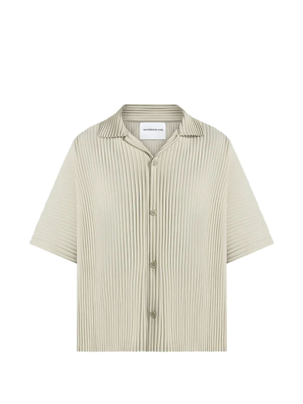 Manière De Voir Justin - pleated boxy shirt - sage - Nude