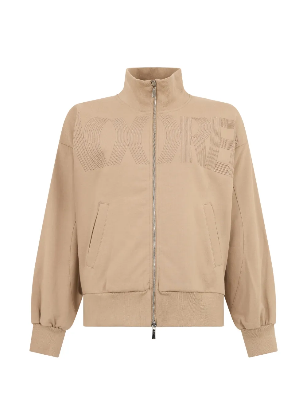 Moorer zip-up cotton sweatshirt - Nude
