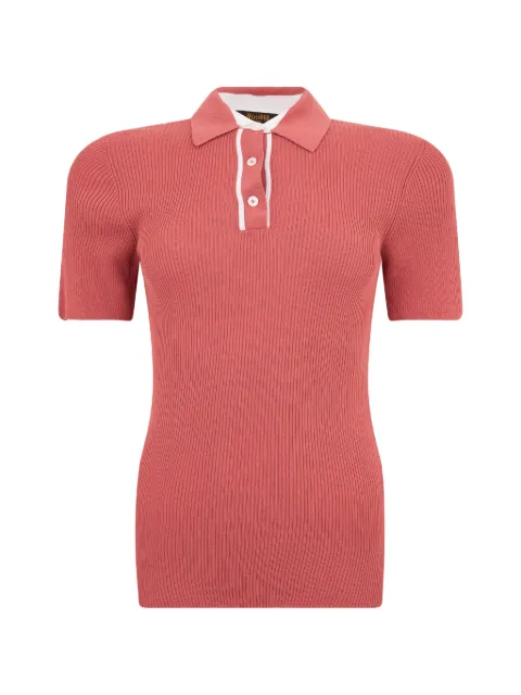 Moorer ribbed-knit short-sleeve polo shirt