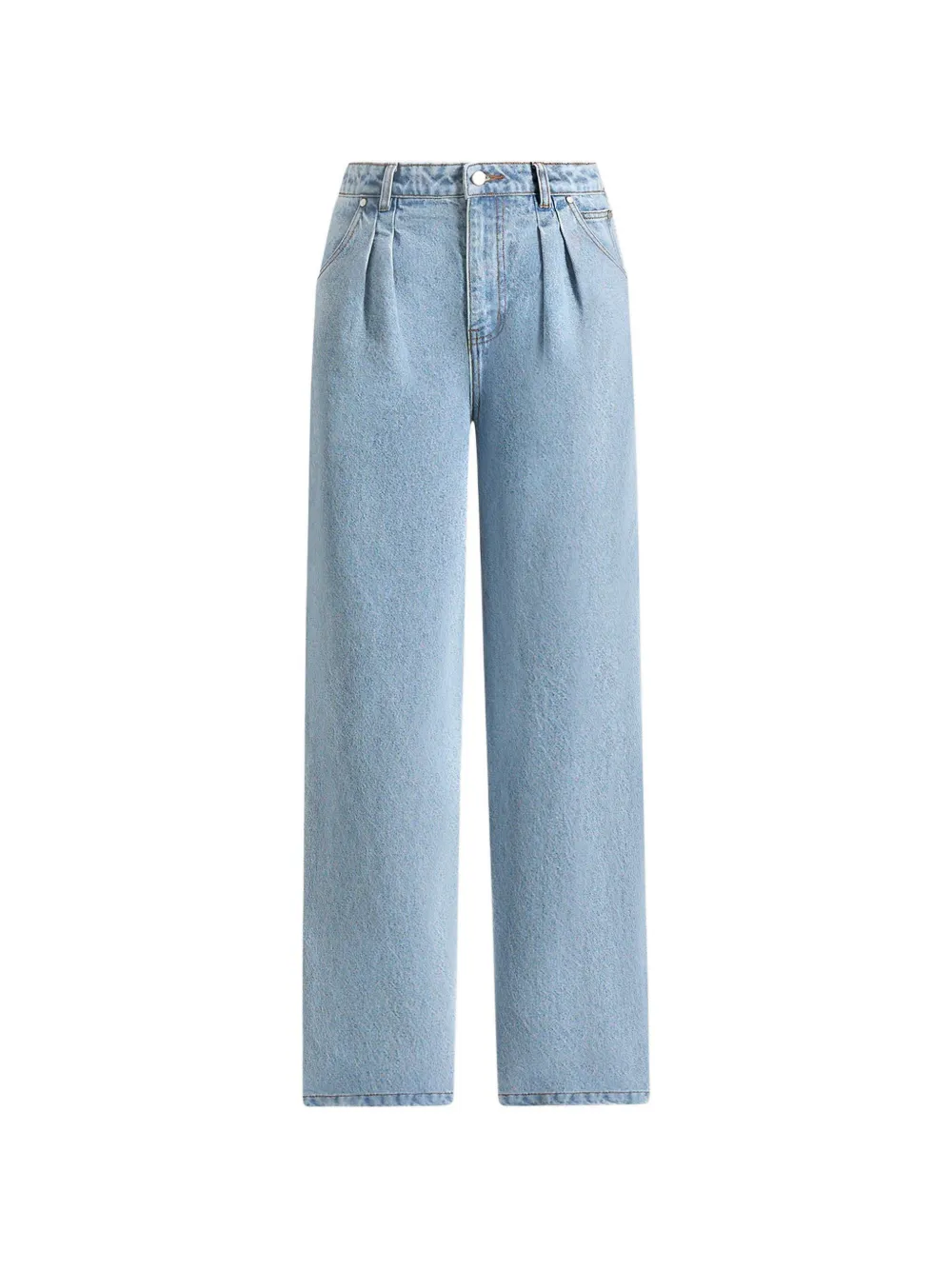 Manière De Voir Lucy in mid blue twin pleat wide-leg denim jeans - Blau