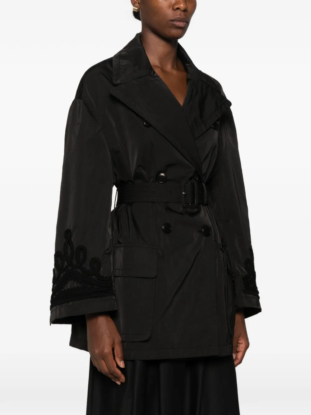 Ermanno Scervino Embroidered Double-breasted Coat In Pattern