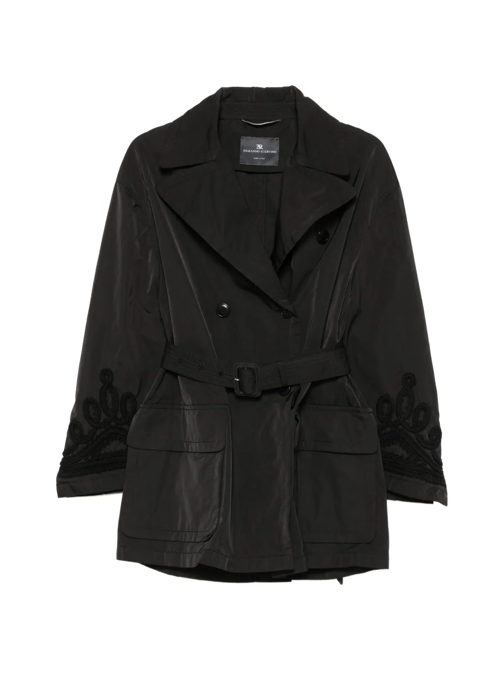 Ermanno Scervino Embroidered Double-breasted Coat In Pattern