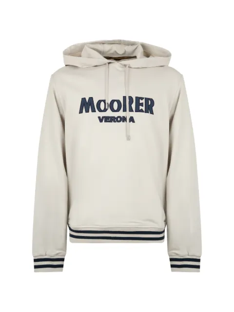 Moorer logo-print striped-trim hoodie
