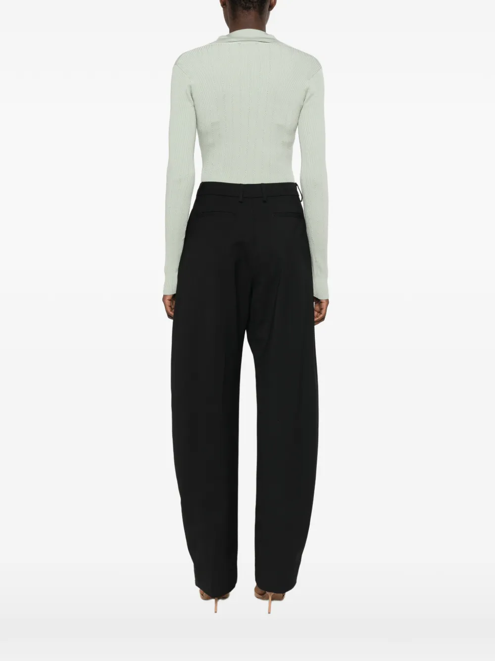 Elisabetta Franchi Ribgebreide body Groen